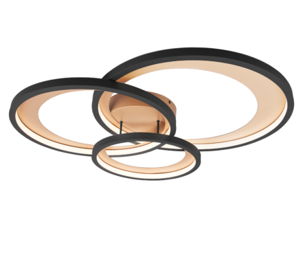 Φωτιστικό Οροφής Trio Lighting  LED 36W Μαύρο Ματ Μεταλλικό Step Dimmable 4300lm  3000K - 673810332