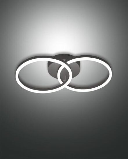 Φωτιστικό Τοίχου  Fabas Luce Giotto LED 36W  Μαύρο Dimmable  3780lm Θερμό 3000K - 3508-22-101