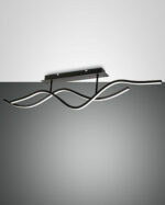 Φωτιστικό Οροφής  Fabas Luce Sinuo LED 36W  Μαύρο Steps dimmable  3880lm Θερμό 3000K - 3666-65-101