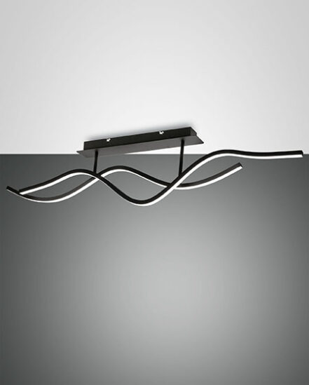 Φωτιστικό Οροφής  Fabas Luce Sinuo LED 36W  Μαύρο Steps dimmable  3880lm Θερμό 3000K - 3666-65-101